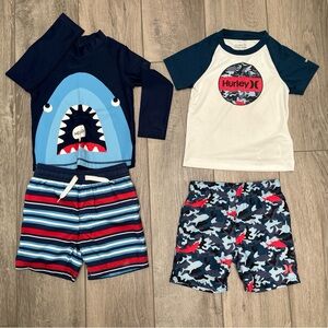 Hurley Short-sleeve swim set, Cat & Jack long sleeved swim set